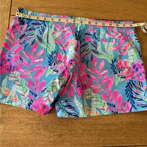 Lilly Pulitzer Blue and Pink Bermuda Shorts Vibrant Tropical Print